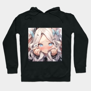 Cute shy girl anime Hoodie